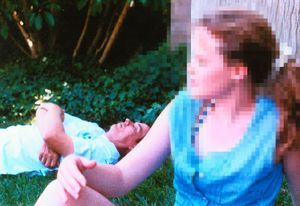Dan Koon napping in the shade at a staff pool party at Golden Era Productions circa 2000.